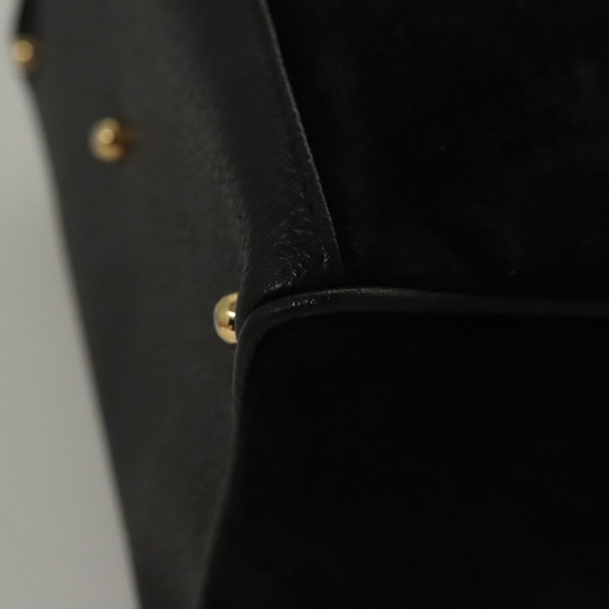 Gucci Bamboo Zip Pouch Suede, BLACK, SUEDE, Handbag