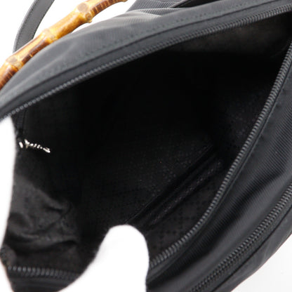 Gucci Sherry bamboo Nylon, Black, Nylon, Shoulder Bag