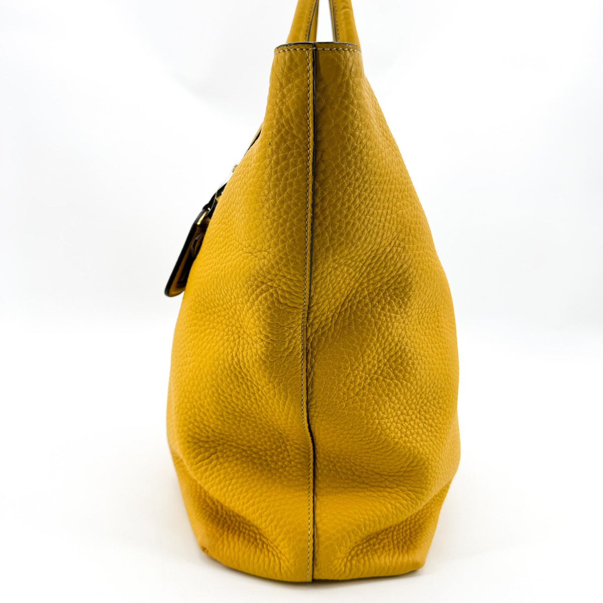 Prada Front Pocket Convertible Tote Leather, Yellow, Leather, Tote Bag