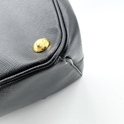 Prada Galliera Saffiano Leather, Black, Leather, Handbag