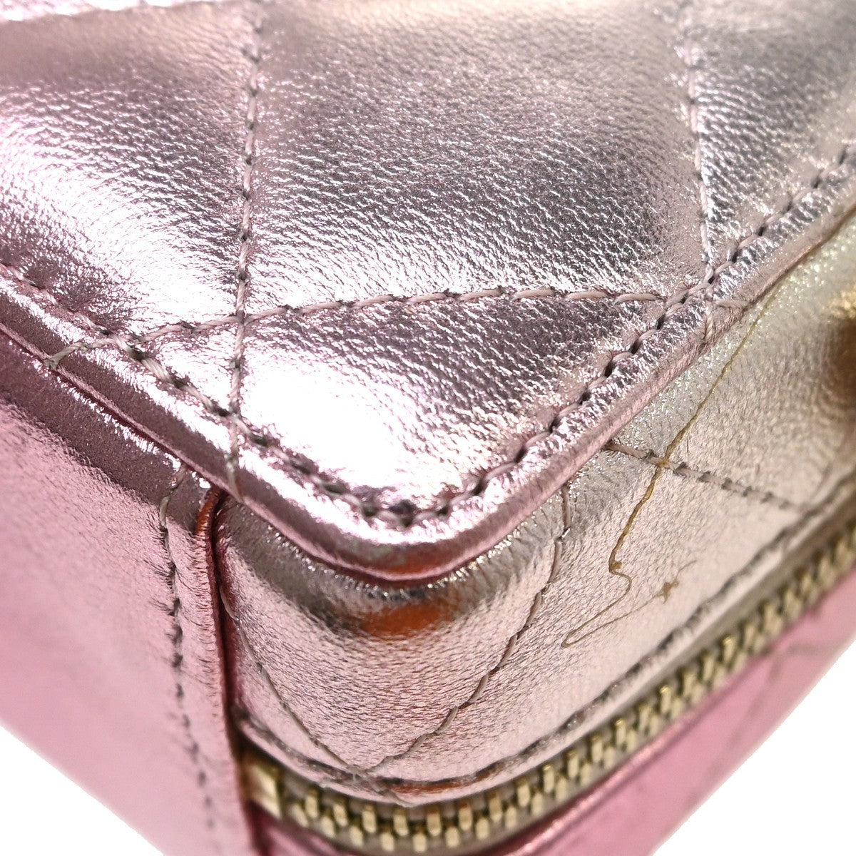 Chanel Like A Wallet Clutch With Chain Quilted Gradient Metallic Lambskin, Pink, Leather, Shoulder Bag