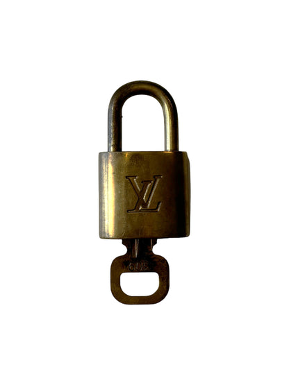 Louis Vuitton Padlock and Key Logo Metal, Gold, Metal, Charm