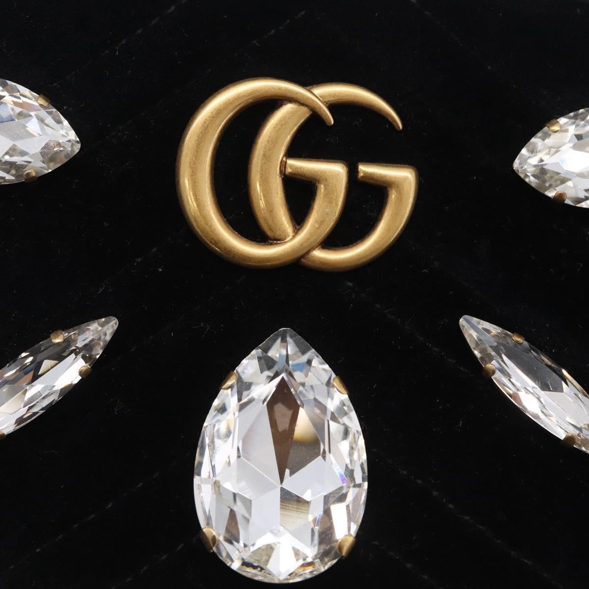 Gucci GG Marmont Crystal Embellished Matelasse Velvet, Black, Velvet, Shoulder Bag