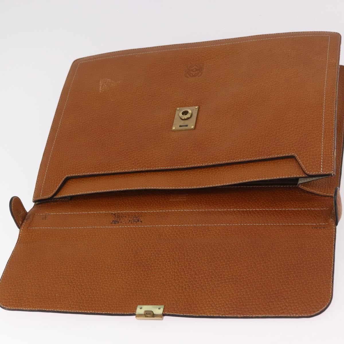 Loewe Anagram Business Leather, Brown, Leather, Briefcase