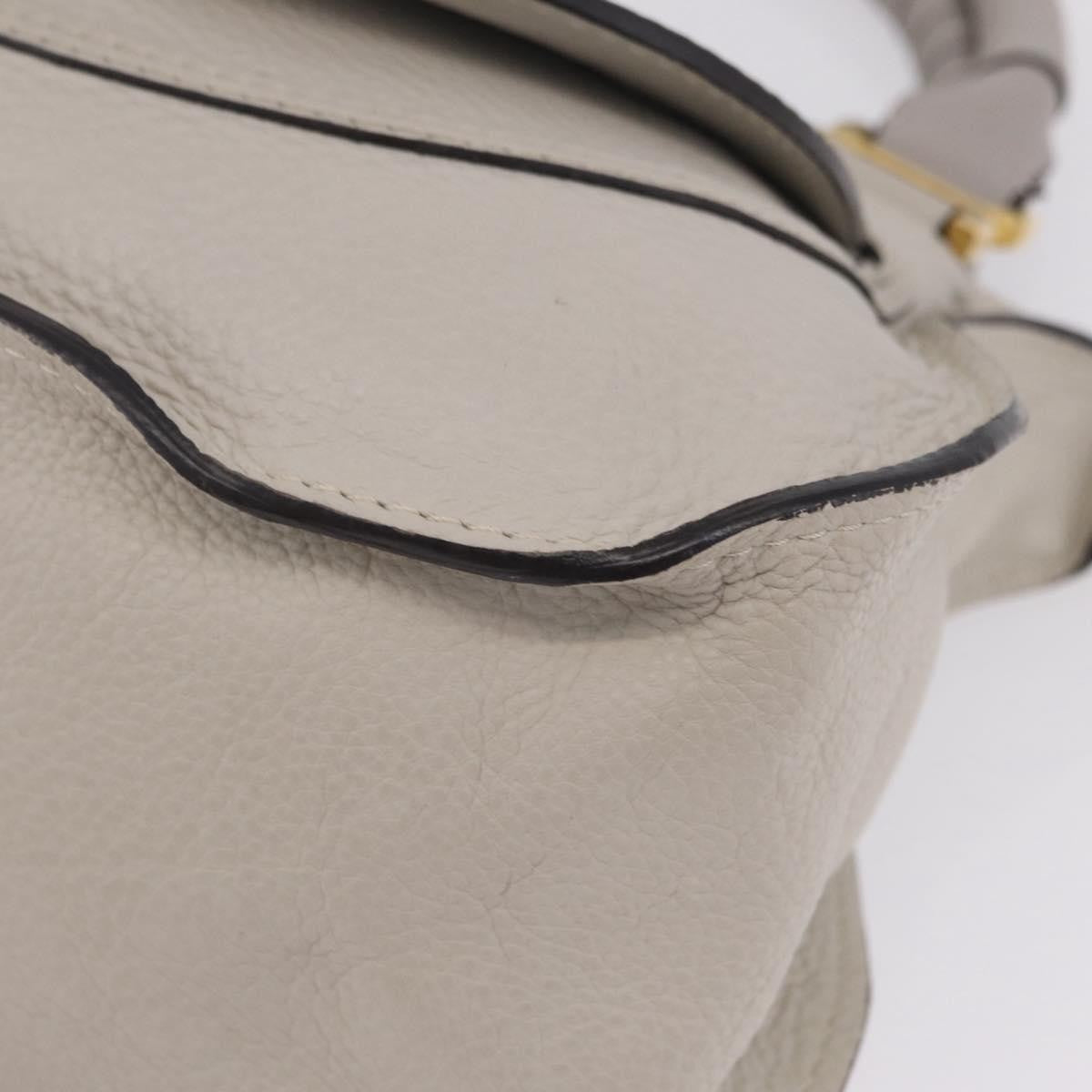 Chloe Marcie Satchel Leather, Gray, Leather, Handbag