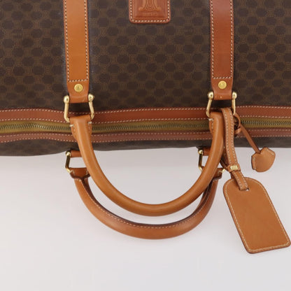Celine Vintage Duffle Canvas and Leather, Brown, Canvas, Travel Bag