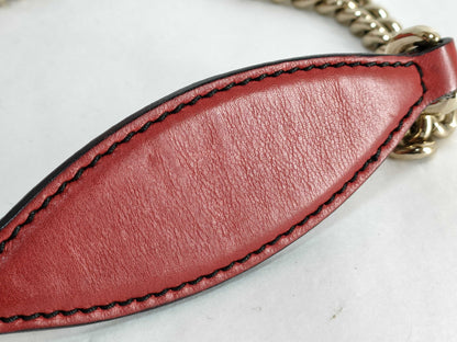 Gucci Emily Chain Flap Bag Leather, RED, LEATHER, Shoulder bag