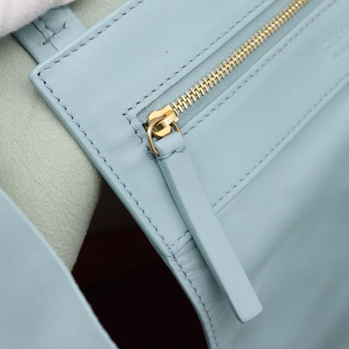 Celine Horizontal Bi-Cabas Leather, Blue, Leather, Tote Bag