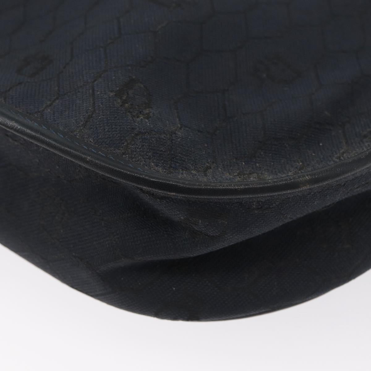 Christian Dior Vintage Honeycomb Flap Canvas and Leather, Black, Canvas, Shoulder Bag