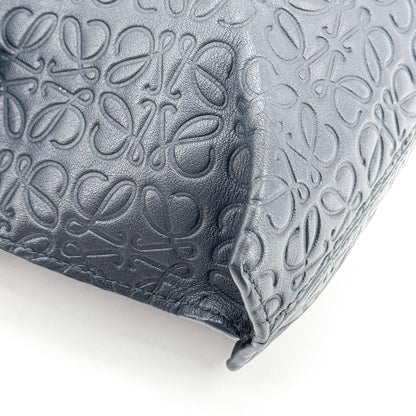 Loewe T Pouch Anagram Embossed Patent, Black, Leather, Clutch