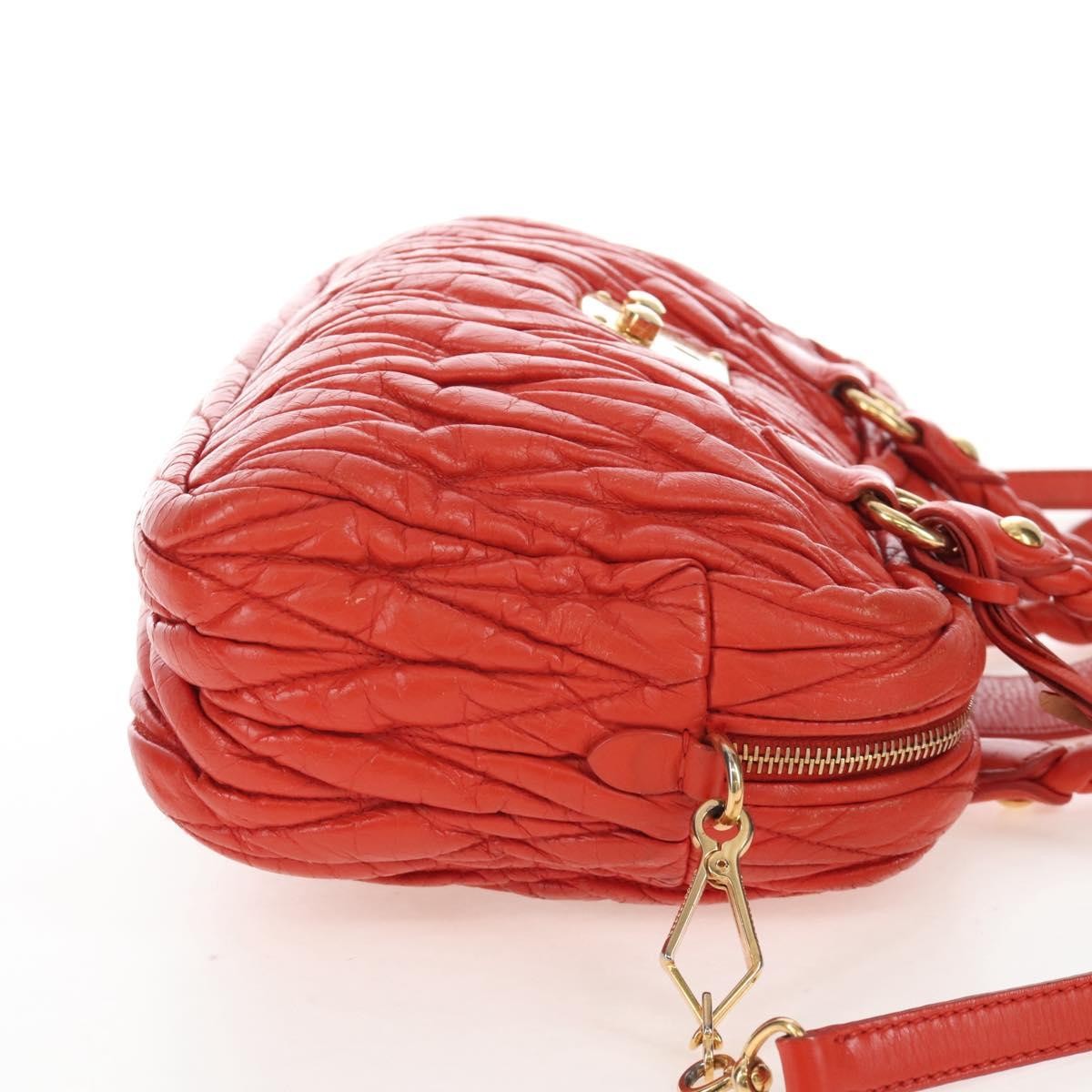 Miu Miu Coffer Convertible Satchel Matelasse Leather, Orange, Leather, Handbag
