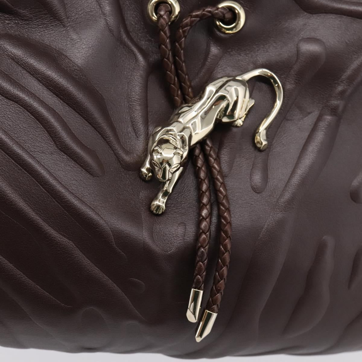 Cartier Panthère Shoulder Leather, Brown, Leather, Shoulder Bag