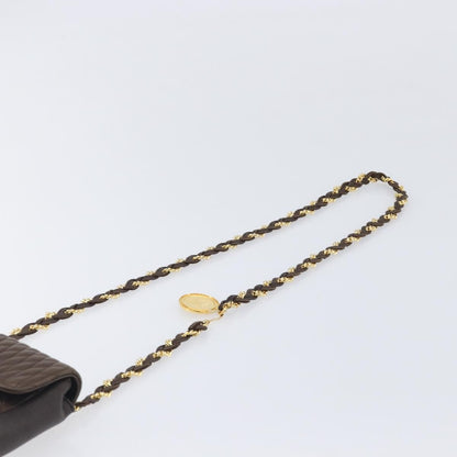 Bally Vintage Chain Quilted Leather, Brown, Leather, Shoulder Bag