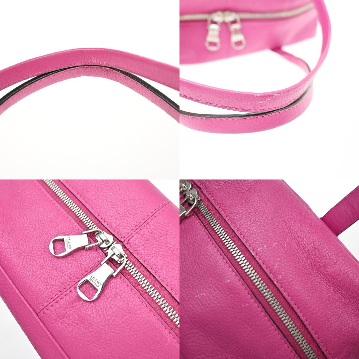 Loewe Heritage Boston Leather, Pink, Leather, Handbag