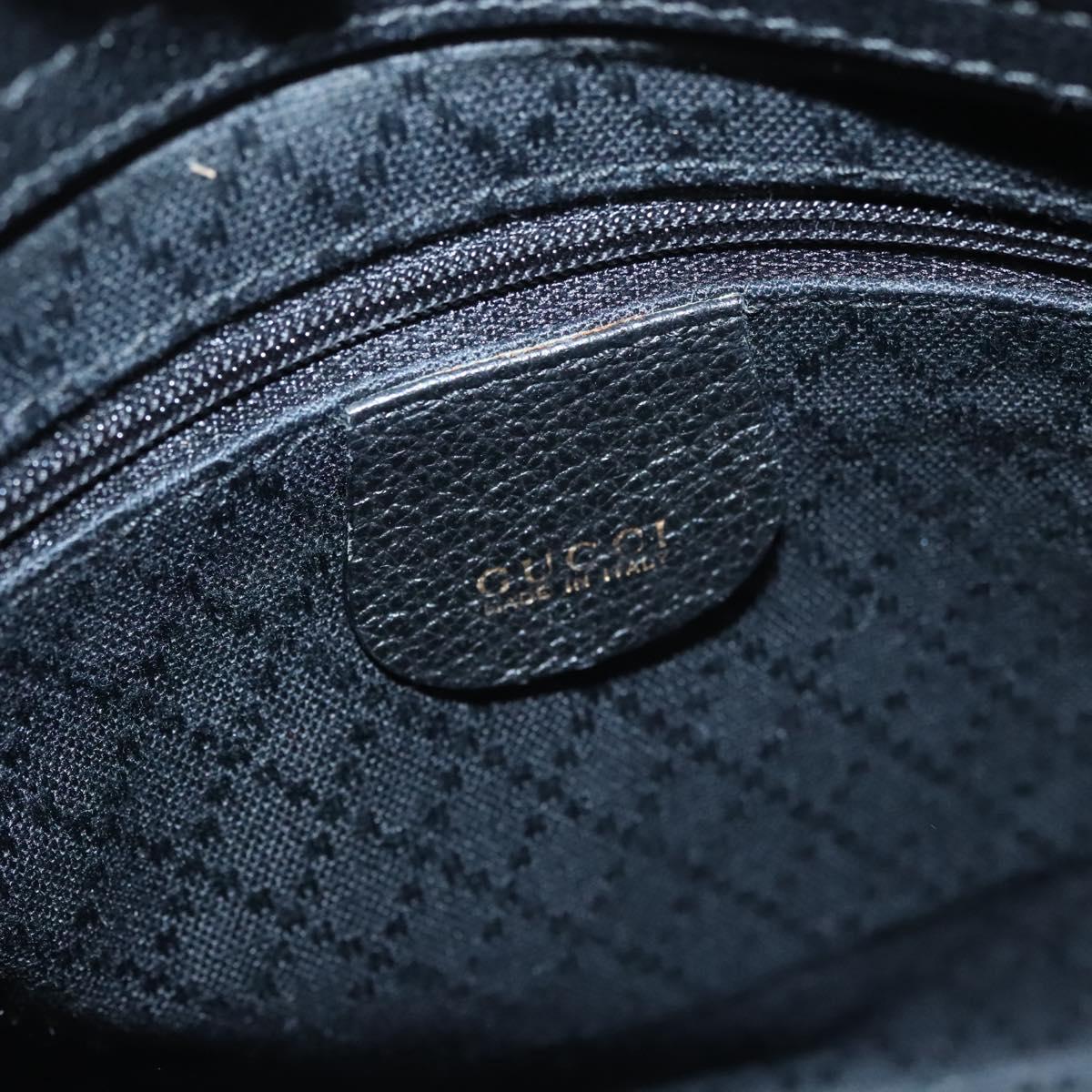 Gucci Vintage Bamboo Front Pocket Tote Suede, Black, Suede, Handbag