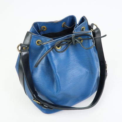 Louis Vuitton Bicolor Petit Noe Epi Leather, Blue, Leather, Handbag