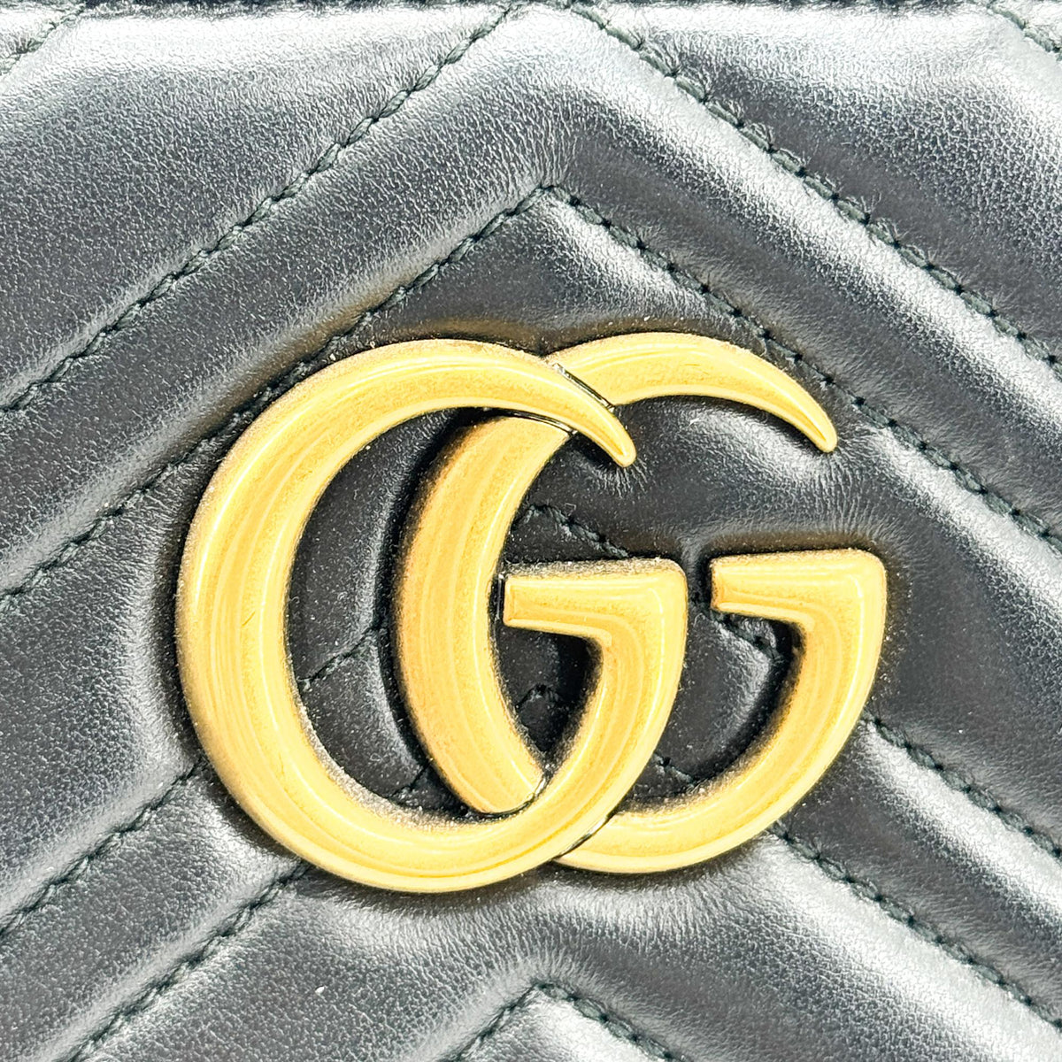 Gucci GG Marmont Matelasse Leather, Black, Leather, Shoulder Bag