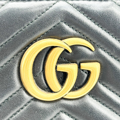 Gucci GG Marmont Matelasse Leather, Black, Leather, Shoulder Bag
