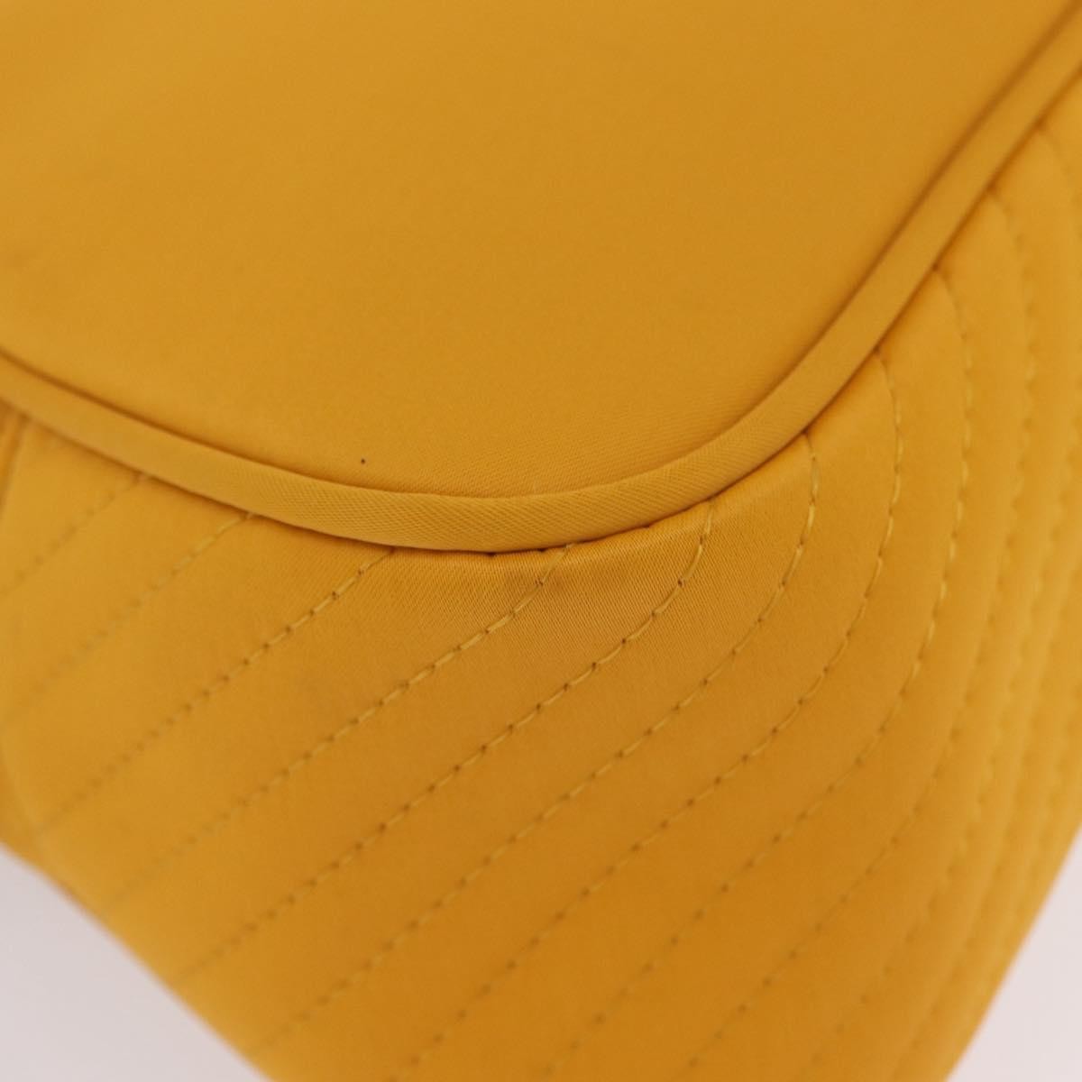 Saint Laurent Vintage Quilted Top Handle Bag Nylon, Yellow, Nylon, Handbag