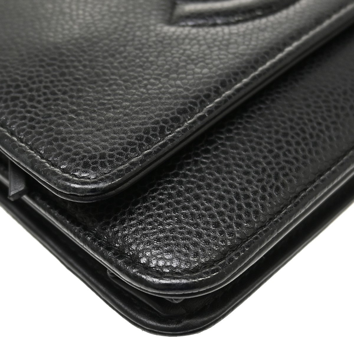 Chanel Wallet on Chain Caviar, Black, Leather, Clutch