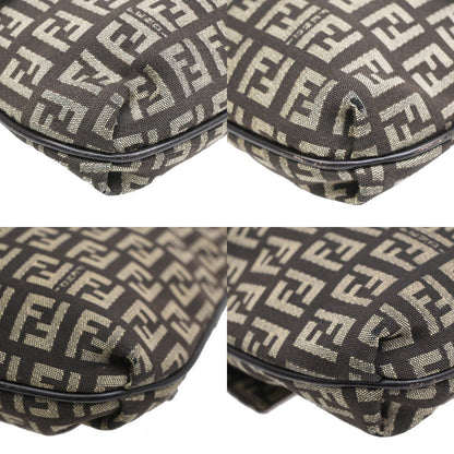 Fendi Vintage Flap Zucchino Canvas, Brown, Canvas, Crossbody Bag