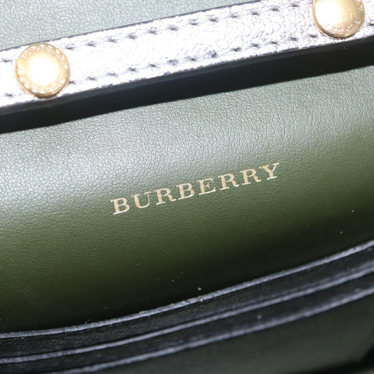 Burberry D-Ring Chain Leather, Silver, Leather, Shoulder Bag