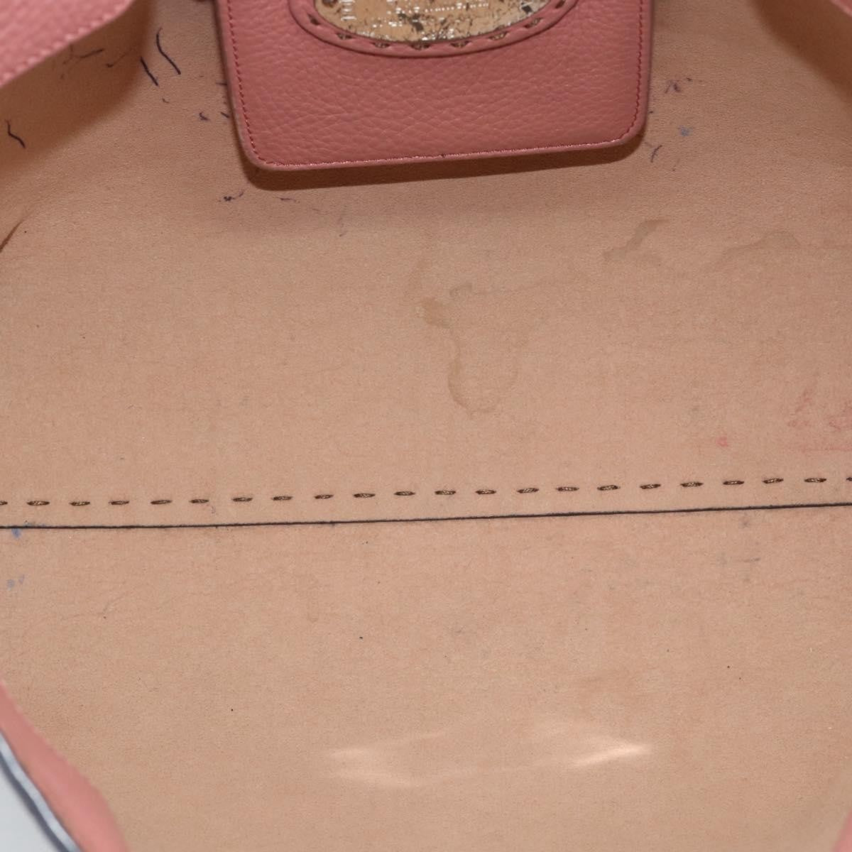 Fendi Selleria Carla Leather, Gray, Leather, Tote Bag