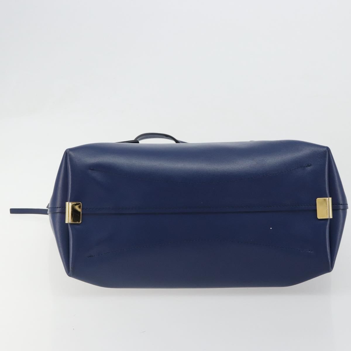 Chloe C Zipped Leather, Blue, Leather, Tote Bag
