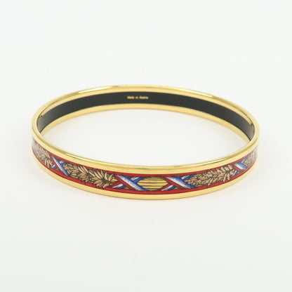 Hermes Bangle Printed Enamel, Gold, Gold Plated, Bracelet