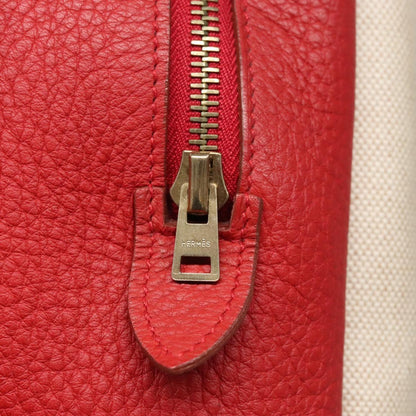 Hermes Victoria Messenger Toile with Leather, Beige, Canvas, Crossbody bag