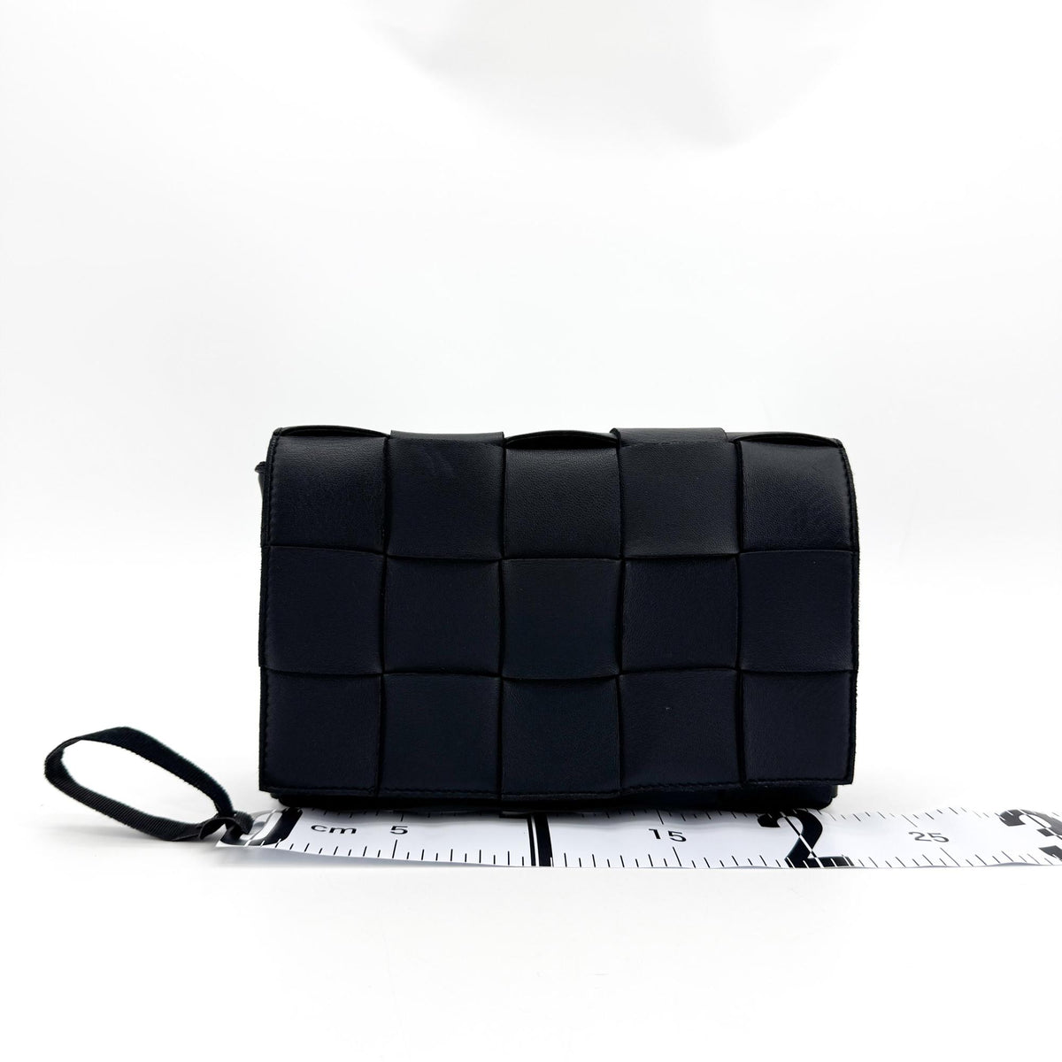 Bottega Veneta Cassette Maxi Intrecciato Leather, Black, Leather, Crossbody Bag