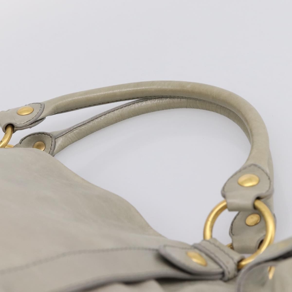 Miu Miu Bow Satchel Cervo Leather, Gray, Leather, Handbag
