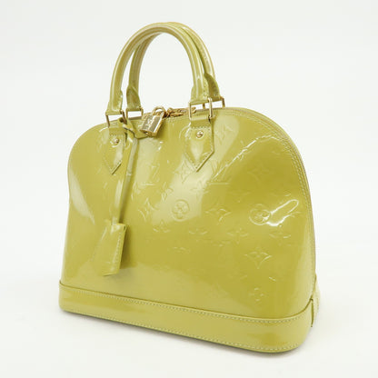 Louis Vuitton Alma Monogram Vernis, Green, Patent Leather, Handbag
