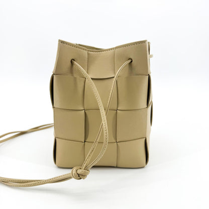 Bottega Veneta Cassette Leather, Beige, Leather, Shoulder Bag