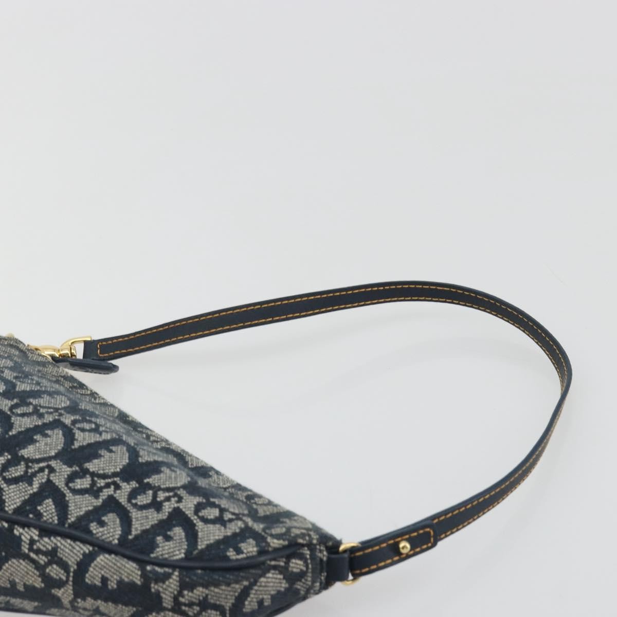 Christian Dior Vintage Saddle Diorissimo Canvas, Navy, Canvas, Shoulder Bag