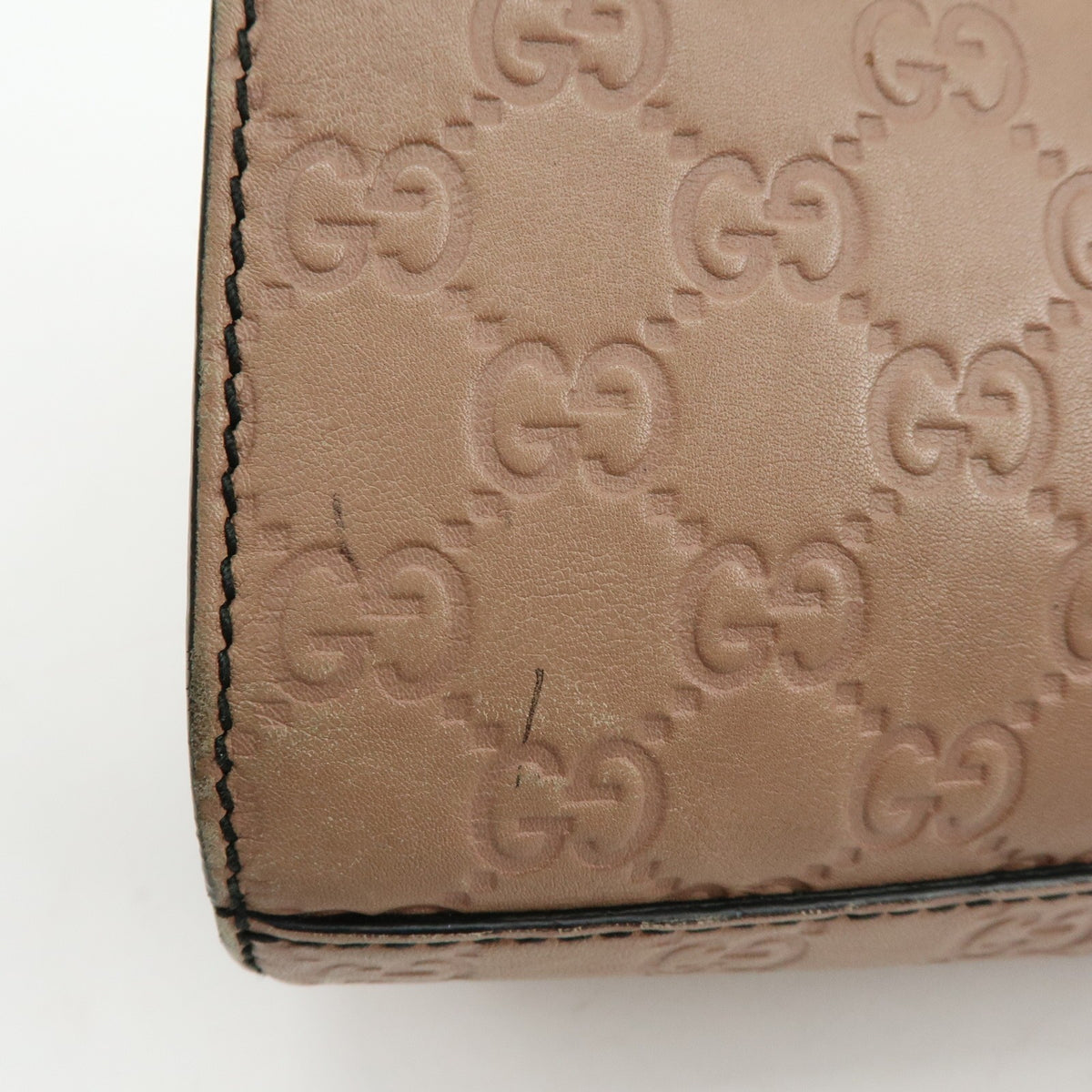 Gucci Emily Chain Flap Guccissima Leather, Pink, Leather, Handbag