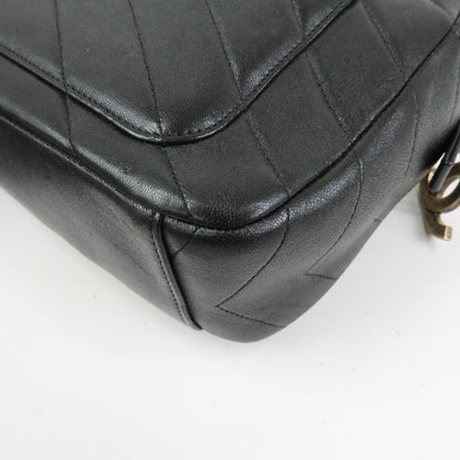 Chanel Camera Chevron Lambskin, Black, Leather, Handbag