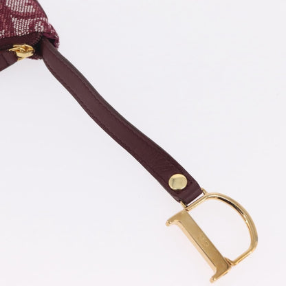Christian Dior Vintage Saddle Zip Coin Purse Diorissimo Canvas, Red, Canvas, Clutch