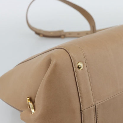 Salvatore Ferragamo Sofia Rainbow Saddle Leather, Beige, Leather, Handbag