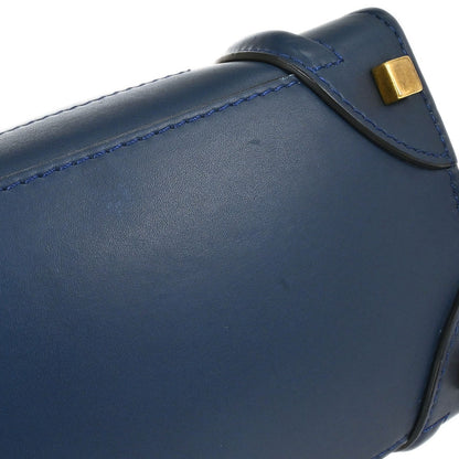 Celine Luggage Smooth Leather, Blue, Leather, Handbag