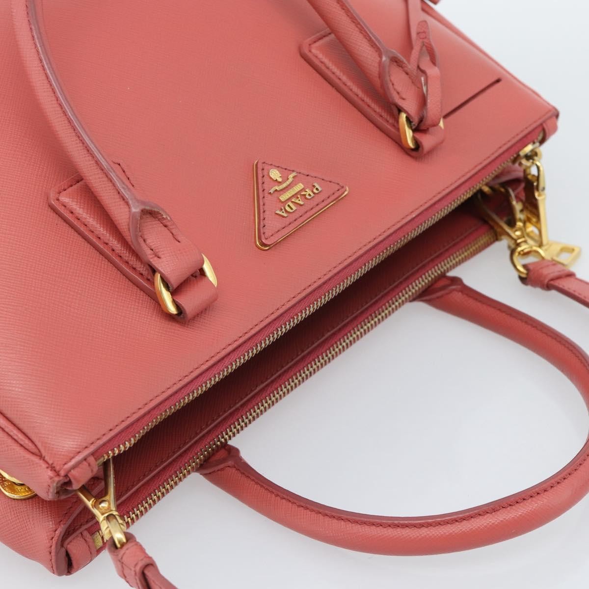 Prada Galleria Double Zip Saffiano Leather, Pink, Leather, Tote Bag