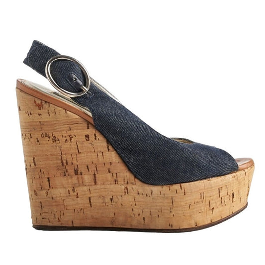 Dolce & Gabbana Platform Wedges 39 EU Denim Blue