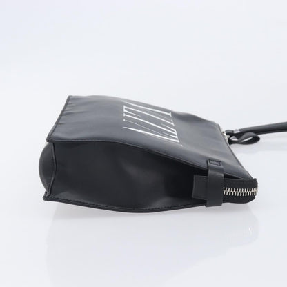 Valentino Garavani VLTN Wristlet Clutch Printed Leather, Black, Leather, Clutch