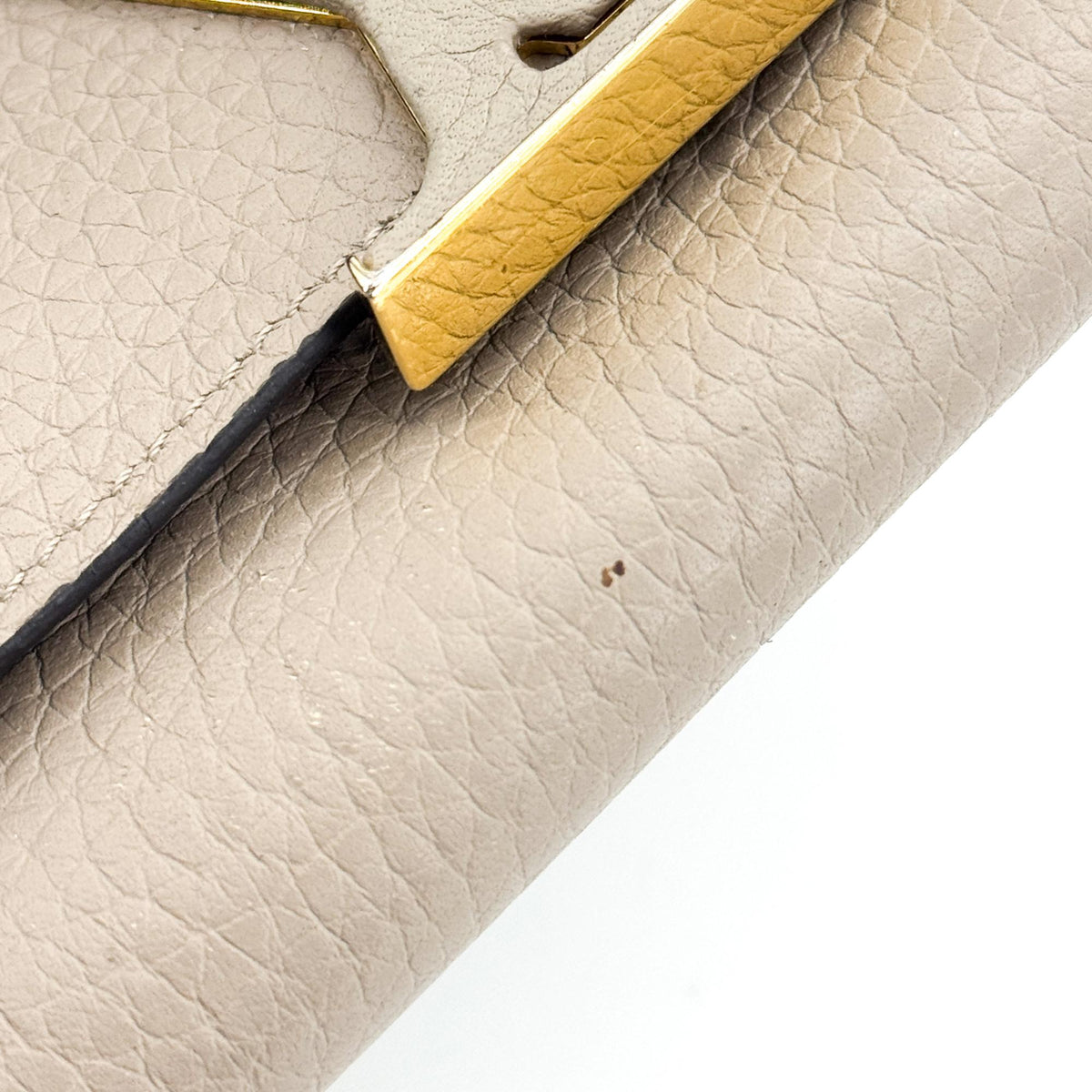 Louis Vuitton Louise Clutch Leather, Beige, Leather, Clutch