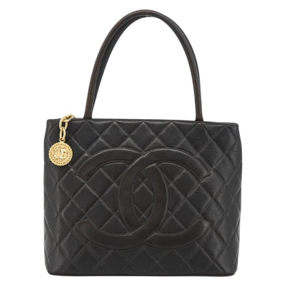Chanel Matelassé Lambskin leather, Black, Leather, Tote Bag