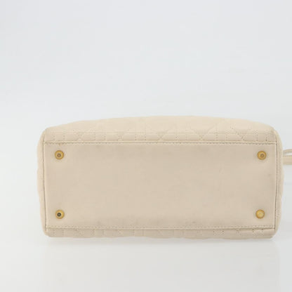 Christian Dior Lady Dior Cannage Quilt Lambskin, White, Leather, Handbag