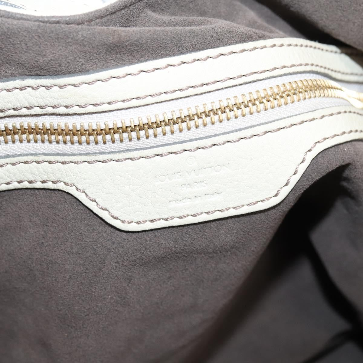 Louis Vuitton L Hobo Mahina Leather, Beige, Leather, Shoulder Bag