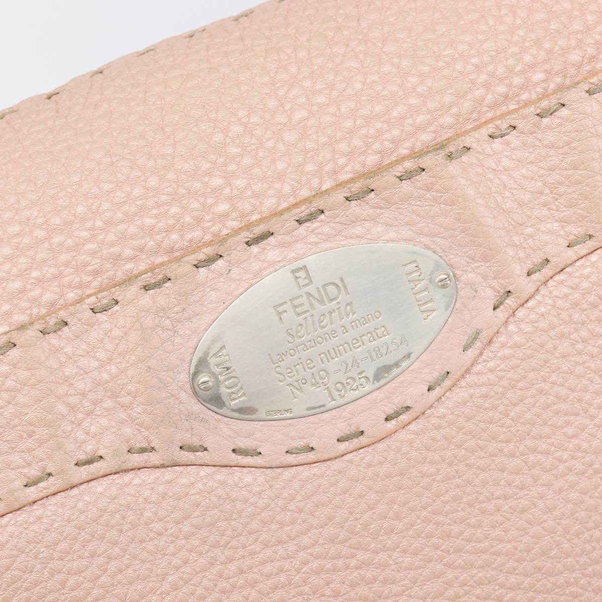 Fendi Vintage Selleria Zip Messenger Leather, Pink, Leather, Handbag