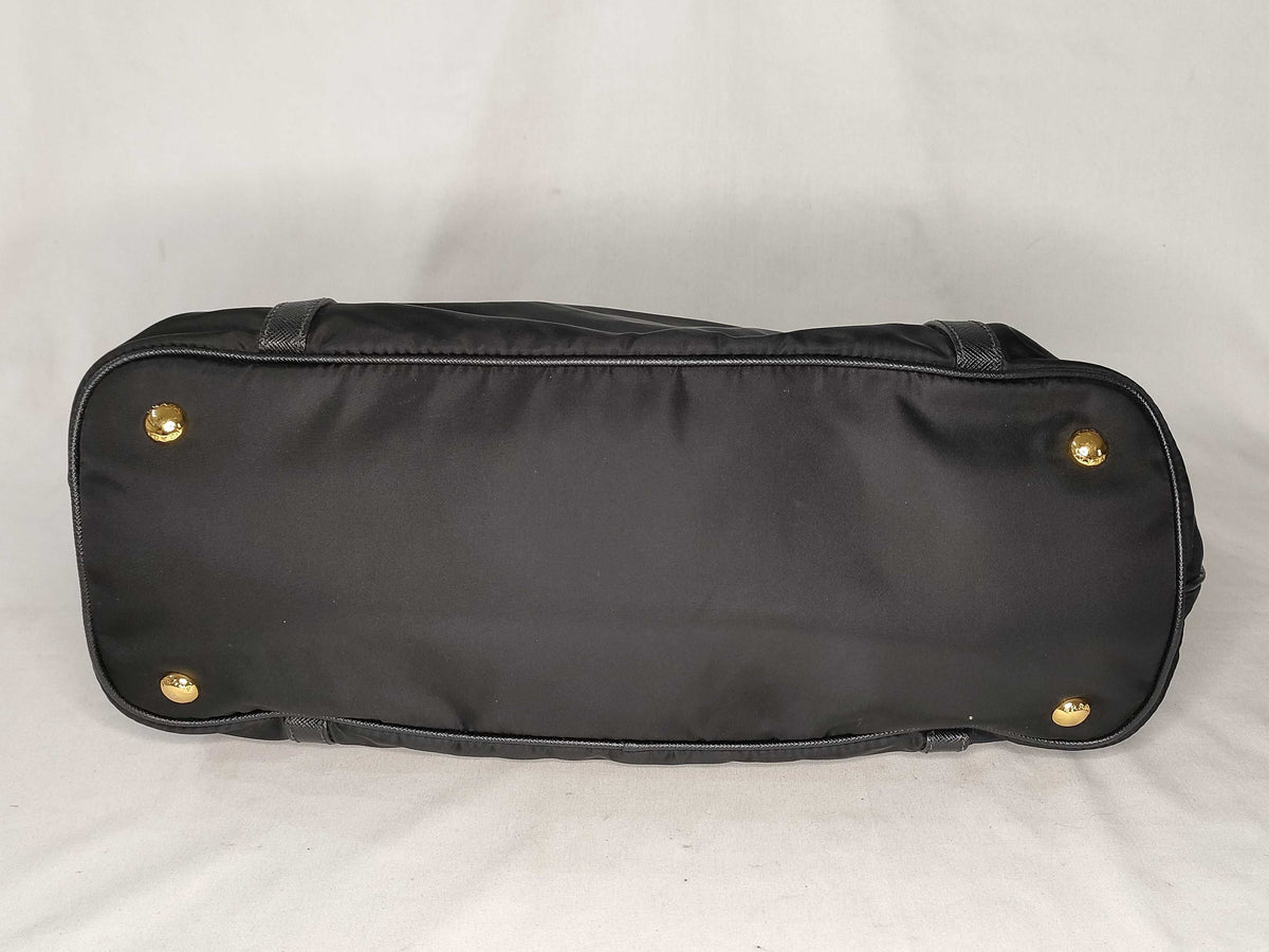 Prada cabas tessuto Nylon, Black, Nylon, Handbag