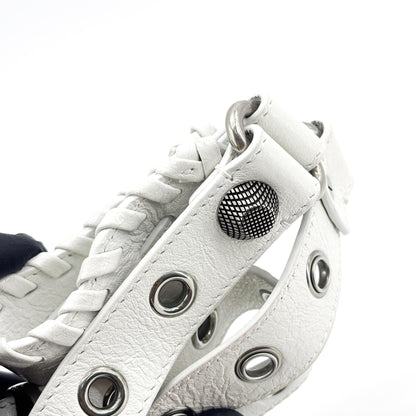 Balenciaga Le Cagole Giant Spikes Leather, White, Leather, Shoulder Bag